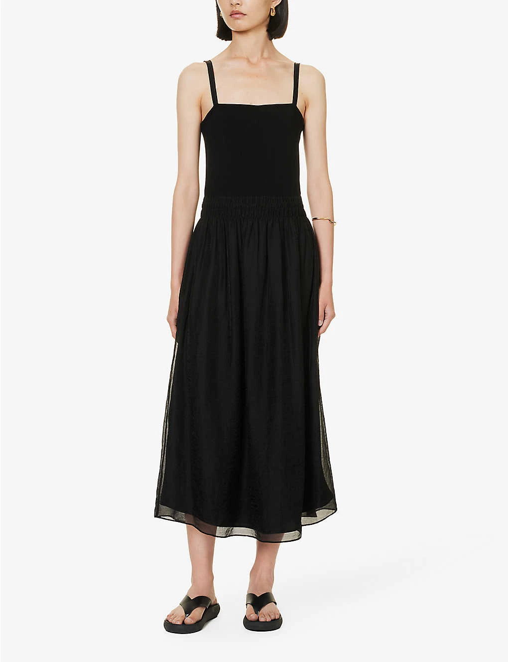 Vince Smocked-waistband Chiffon Midi Dress 2 Vince Smocked-waistband Chiffon Midi Dress - Image 2