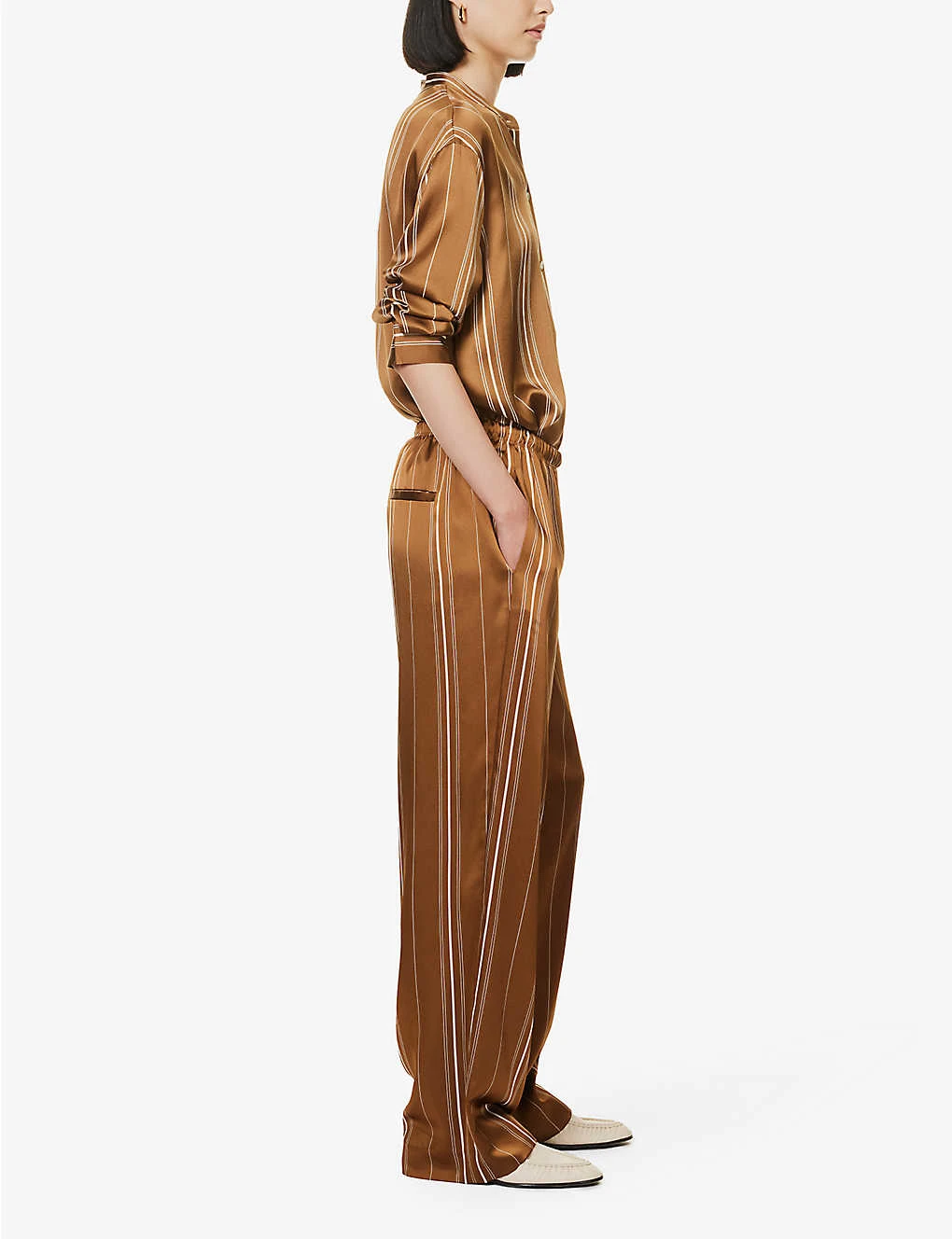 Vince Stripe Straight-leg High-rise Satin Trousers 2 Vince Stripe Straight-leg High-rise Satin Trousers - Image 2