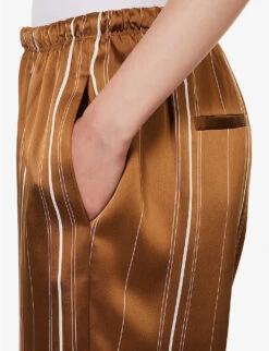 Vince Stripe Straight-leg High-rise Satin Trousers 9 Vince Stripe Straight-leg High-rise Satin Trousers -Ted Bakee Clothing Shop R04154645 NILE ALT04