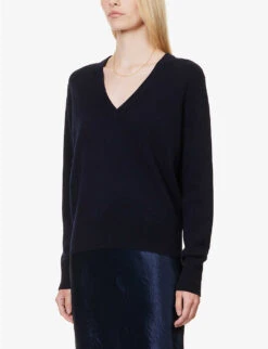 Vince V-neck Knitted Stretch-wool Blend Jumper -Ted Bakee Clothing Shop R04154666 COASTAL ALT02
