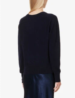 Vince V-neck Knitted Stretch-wool Blend Jumper -Ted Bakee Clothing Shop R04154666 COASTAL ALT03