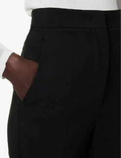 Max Mara Sevres Straight-leg Mid-rise Stretch-woven Blend Trousers -Ted Bakee Clothing Shop R04156261 BLACK ALT04