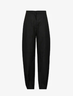 Jil Sander Wide-leg Mid-rise Cotton-blend Trousers