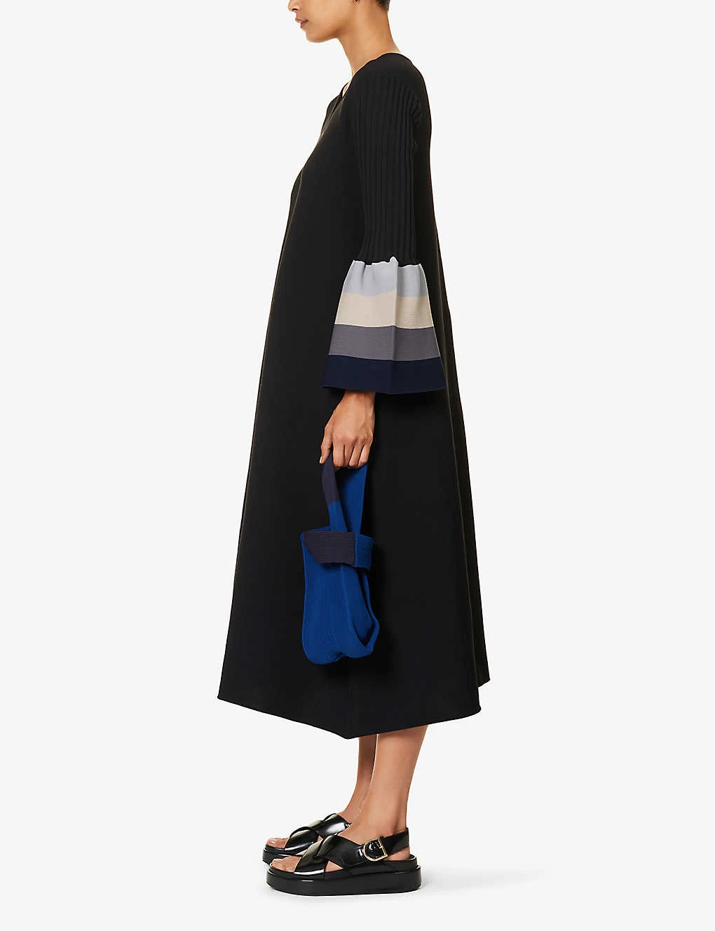 Pottery Flared-hem Recycled-polyester Knitted Midi Dress 2 Pottery Flared-hem Recycled-polyester Knitted Midi Dress - Image 2