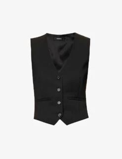 V-neck Back-strap Wool Vest
