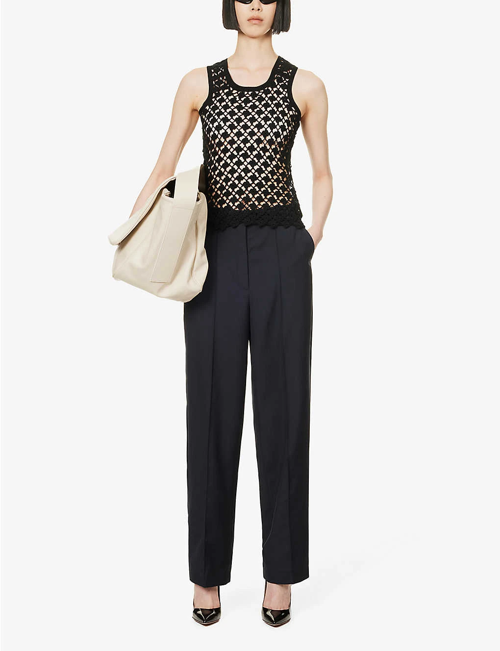 Scallop-trim Semi-sheer Knitted Top 2 Scallop-trim Semi-sheer Knitted Top - Image 2