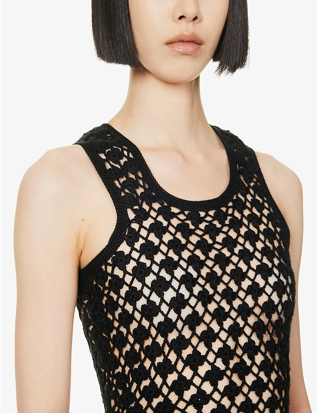 Scallop-trim Semi-sheer Knitted Top 5 Scallop-trim Semi-sheer Knitted Top - Image 5
