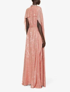 Erdem Rhinestone-embellished Flared-hem Woven Maxi Dress 8 Erdem Rhinestone-embellished Flared-hem Woven Maxi Dress -Ted Bakee Clothing Shop R04160735 PINK ALT03