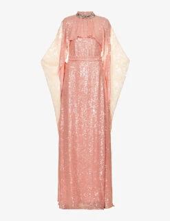 Erdem Rhinestone-embellished Flared-hem Woven Maxi Dress