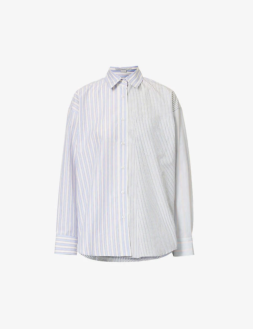 STELLA MCCARTNEY Striped Patch-pocket Cotton Shirt 1 STELLA MCCARTNEY Striped Patch-pocket Cotton Shirt