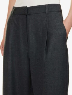 BEC + BRIDGE Jamie Wide-leg Mid-rise Wool-blend Trousers -Ted Bakee Clothing Shop R04161128 CHARCOAL ALT04