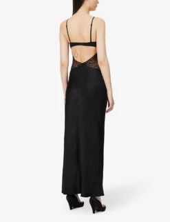 BEC + BRIDGE Nora Lace-panel Woven Maxi Dress -Ted Bakee Clothing Shop R04161136 BLACK ALT03