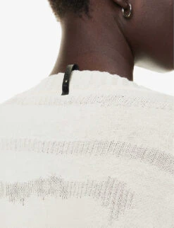 V-neck Patch-pocket Cotton Knitted Cardigan -Ted Bakee Clothing Shop R04164418 NATURAL ALT05