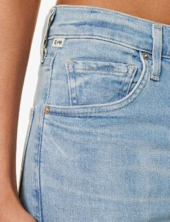 CITIZENS OF HUMANITY Jolene Whiskered High-rise Slim-leg Stretch-denim Jeans -Ted Bakee Clothing Shop R04164580 PIXIE ALT05