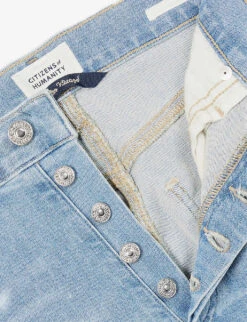 CITIZENS OF HUMANITY Jolene Whiskered High-rise Slim-leg Stretch-denim Jeans -Ted Bakee Clothing Shop R04164580 PIXIE ALT06