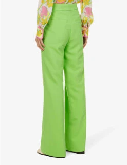 ME AND EM Flared-leg Mid-rise Stretch-woven Trousers -Ted Bakee Clothing Shop R04165518 BRIGHTFERN ALT03