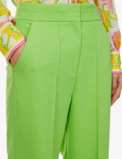 ME AND EM Flared-leg Mid-rise Stretch-woven Trousers -Ted Bakee Clothing Shop R04165518 BRIGHTFERN ALT05