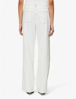 GOOD AMERICAN Good Boy Side-split Relaxed-fit Denim-blend Jeans -Ted Bakee Clothing Shop R04166599 INDIGO497 ALT04