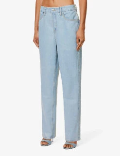 GOOD AMERICAN Good '90s Straight-leg Mi-rise Denim-blend Jeans -Ted Bakee Clothing Shop R04166600 INDIGO498 ALT03