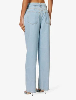 GOOD AMERICAN Good '90s Straight-leg Mi-rise Denim-blend Jeans -Ted Bakee Clothing Shop R04166600 INDIGO498 ALT04