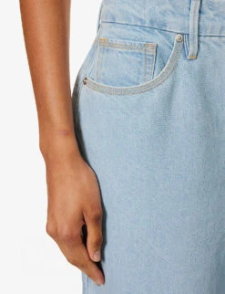 GOOD AMERICAN Good '90s Straight-leg Mi-rise Denim-blend Jeans -Ted Bakee Clothing Shop R04166600 INDIGO498 ALT05