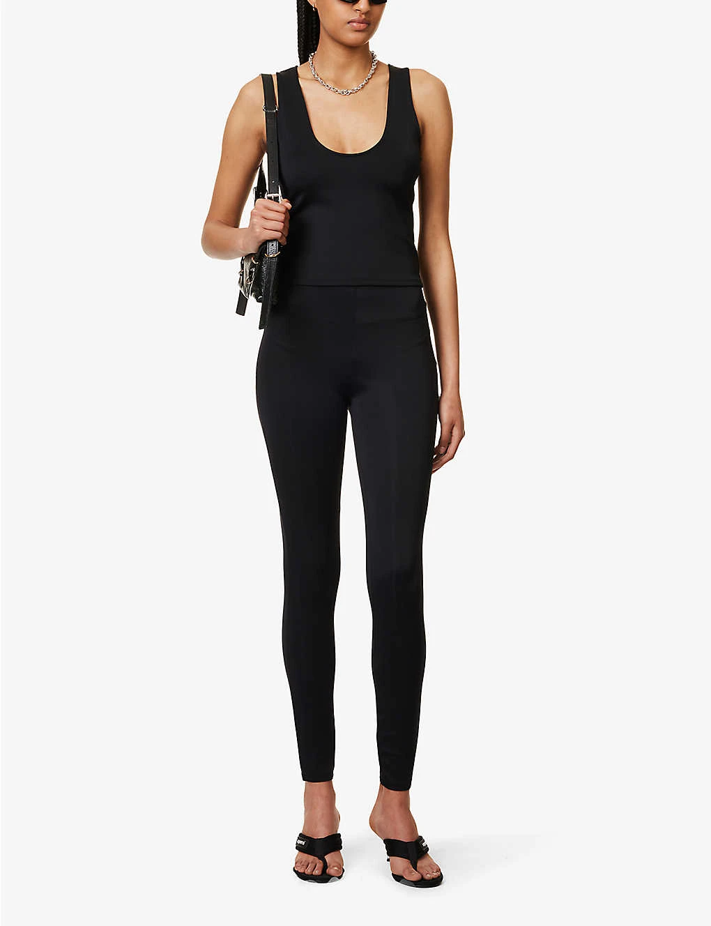 GOOD AMERICAN Scuba Tapered-leg High-rise Stretch-woven Leggings 2 GOOD AMERICAN Scuba Tapered-leg High-rise Stretch-woven Leggings - Image 2