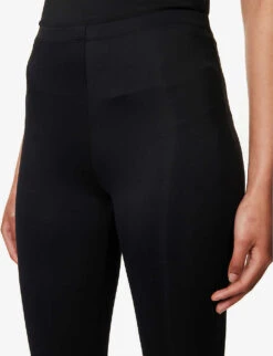 GOOD AMERICAN Scuba Tapered-leg High-rise Stretch-woven Leggings 9 GOOD AMERICAN Scuba Tapered-leg High-rise Stretch-woven Leggings -Ted Bakee Clothing Shop R04166617 BLACK001 ALT04