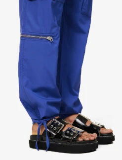 Rag & Bone Kai Tapered-leg High-rise Cotton-poplin Trousers -Ted Bakee Clothing Shop R04166657 BRTBLUE ALT05