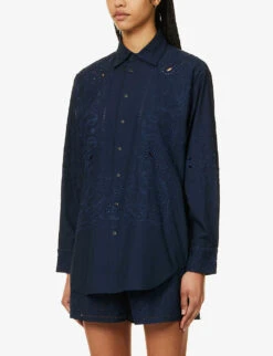 Rag & Bone Vivian Paisley-embroidered Cotton Shirt -Ted Bakee Clothing Shop R04166658 SALPAISLEY ALT02