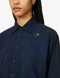 Rag & Bone Vivian Paisley-embroidered Cotton Shirt -Ted Bakee Clothing Shop R04166658 SALPAISLEY ALT04