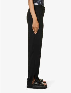 Rag & Bone Cameron Split-hem Stretch-woven Trousers -Ted Bakee Clothing Shop R04166665 BLACK ALT02