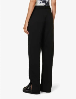 Rag & Bone Cameron Split-hem Stretch-woven Trousers -Ted Bakee Clothing Shop R04166665 BLACK ALT03