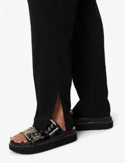 Rag & Bone Cameron Split-hem Stretch-woven Trousers -Ted Bakee Clothing Shop R04166665 BLACK ALT04