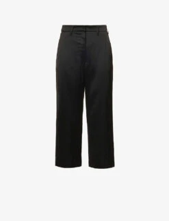 Monza Wide-leg Mid-rise Satin Trousers