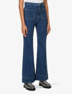 St Monica Flared High-rise Organic Denim-blend Jeans -Ted Bakee Clothing Shop R04167930 VINTAGE95 ALT02