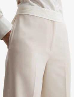 Reiss Maya Wide-leg Mid-rise Stretch Woven-blend Trousers -Ted Bakee Clothing Shop R04168977 NEUTRAL ALT02