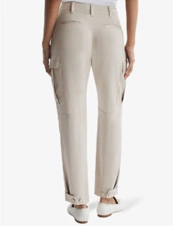 Reiss Becca Tapered-leg High-rise Woven Trousers -Ted Bakee Clothing Shop R04168989 STONE ALT03