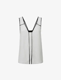 Reiss Jessy Contrast-trim Woven Top
