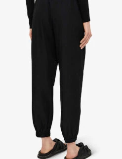 Joseph Taio Elasticated-waist Tapered-leg Silk-cotton Blend Trousers 6 Joseph Taio Elasticated-waist Tapered-leg Silk-cotton Blend Trousers -Ted Bakee Clothing Shop R04169963 BLACK ALT02