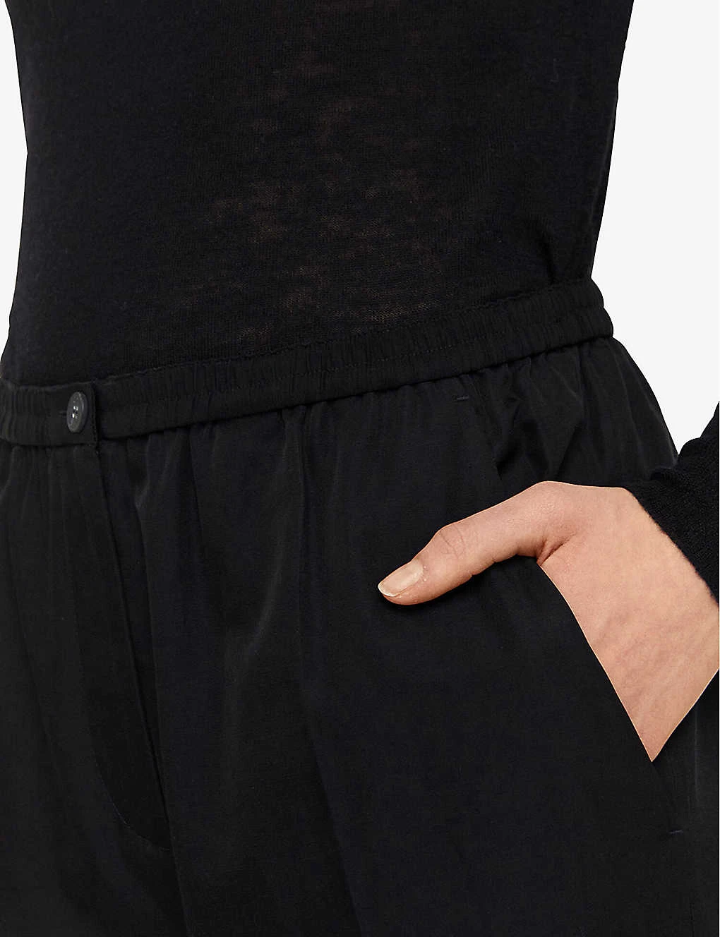 Joseph Taio Elasticated-waist Tapered-leg Silk-cotton Blend Trousers 4 Joseph Taio Elasticated-waist Tapered-leg Silk-cotton Blend Trousers - Image 4