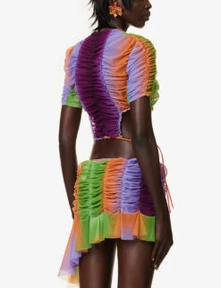 Sunset Cut-out Stretch-woven Top -Ted Bakee Clothing Shop R04170539 SUNSET ALT03