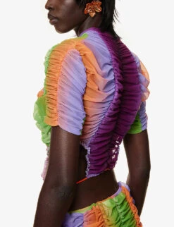 Sunset Cut-out Stretch-woven Top -Ted Bakee Clothing Shop R04170539 SUNSET ALT04