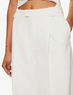 Rossi High-rise Wide-leg Relaxed-fit Woven Trousers -Ted Bakee Clothing Shop R04171073 WHITE ALT04