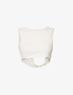 Pamplona Cropped Slim-fit Stretch-woven Top