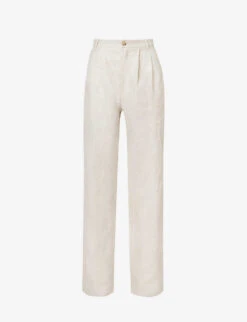 Mason Straight-leg High-rise Linen Trousers