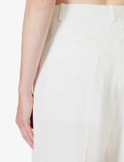 Victoria Beckham Mid-rise Wide-leg Woven Trousers 9 Victoria Beckham Mid-rise Wide-leg Woven Trousers -Ted Bakee Clothing Shop R04180524 WHITE ALT04