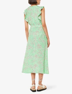 Whistles Sophie Daisy Meadow Floral-print Woven Midi Dress -Ted Bakee Clothing Shop R04181215 MULTICOLOURED ALT03