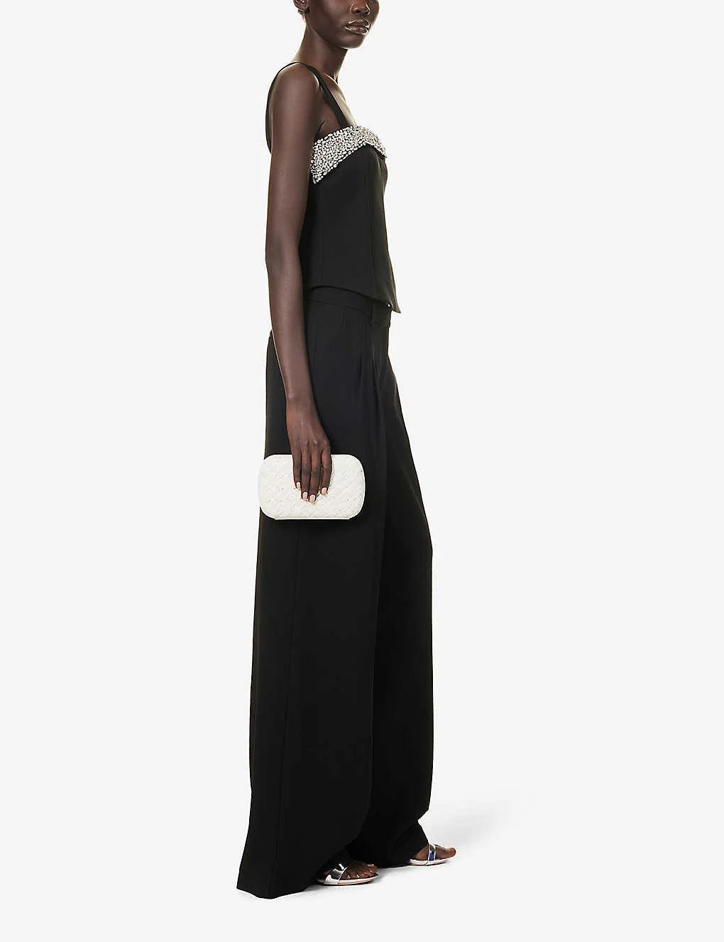 Ssanaz Wide-leg Mid-rise Woven Trousers 2 Ssanaz Wide-leg Mid-rise Woven Trousers - Image 2