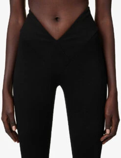 Scuba Obsidian-embellished Slim-fit High-rise Stretch-woven Trousers -Ted Bakee Clothing Shop R04181386 BLACK ALT04