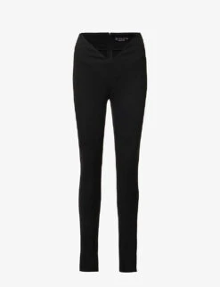 Scuba Obsidian-embellished Slim-fit High-rise Stretch-woven Trousers